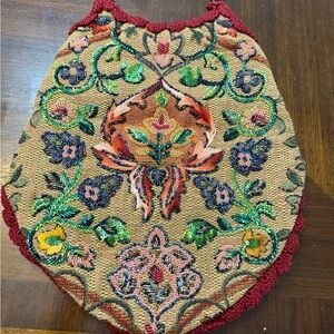 Embroidered Floral Beaded VTG  Purse